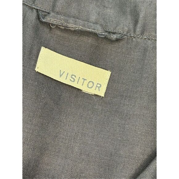 Visitor 100% linen black Hawaiian shirt - M - Picture 3 of 7